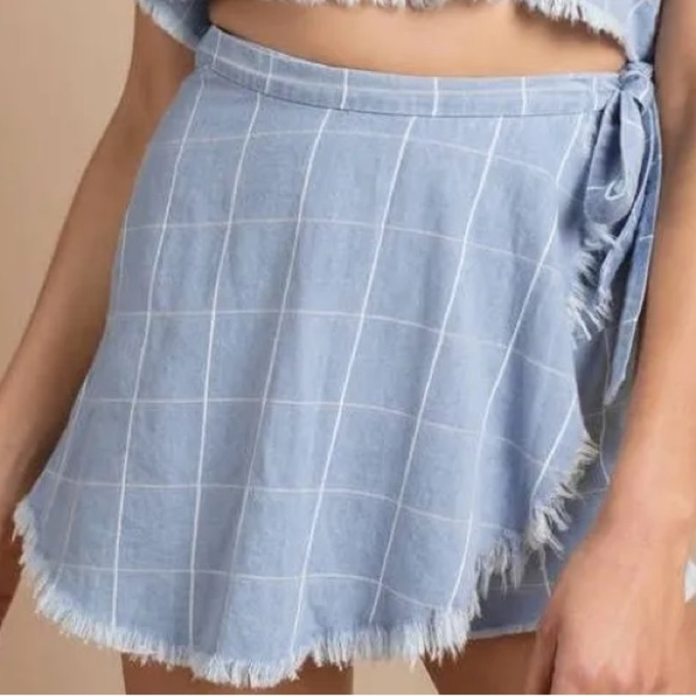Show Me Your MuMu “MuMu Blue- The Great Wrap Shorts” Skort Size Small